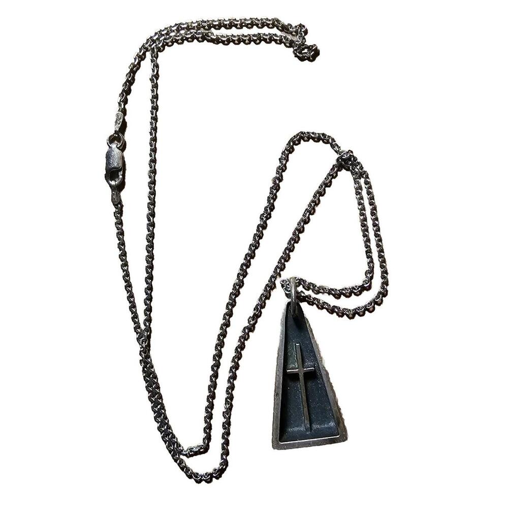 925 Silver James Avery Necklace 10.5g Cross Pendant 24" Chain Signed Italy